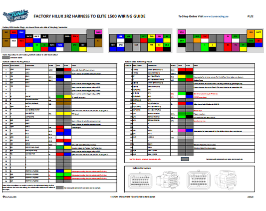 FREE Factory Hilux 3RZ Harness to Haltech Elite 1500 Wiring Guide - Tuna Racing